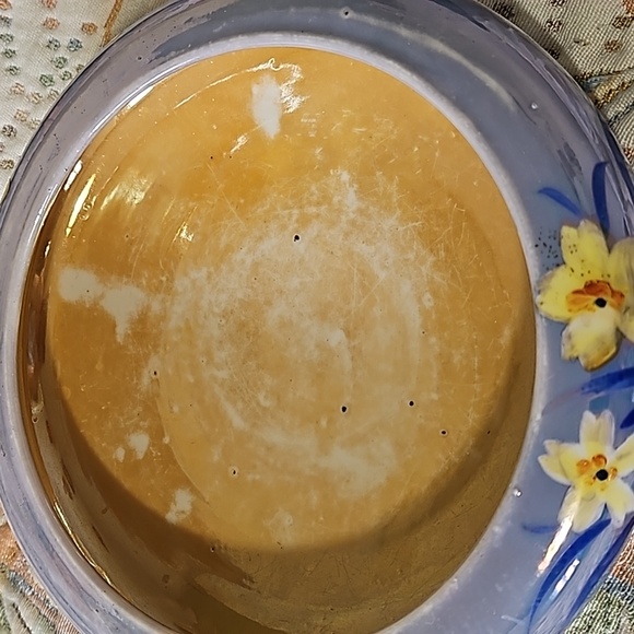 Vintage 1950s lustreware planter plate, made in Japan - Picture 3 of 7